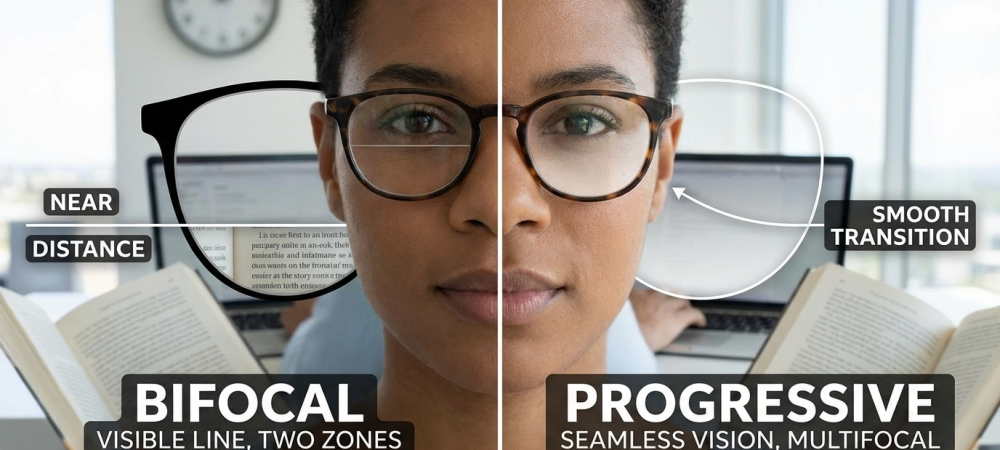 Okulary progresywne a dwuogniskowe - porównanie