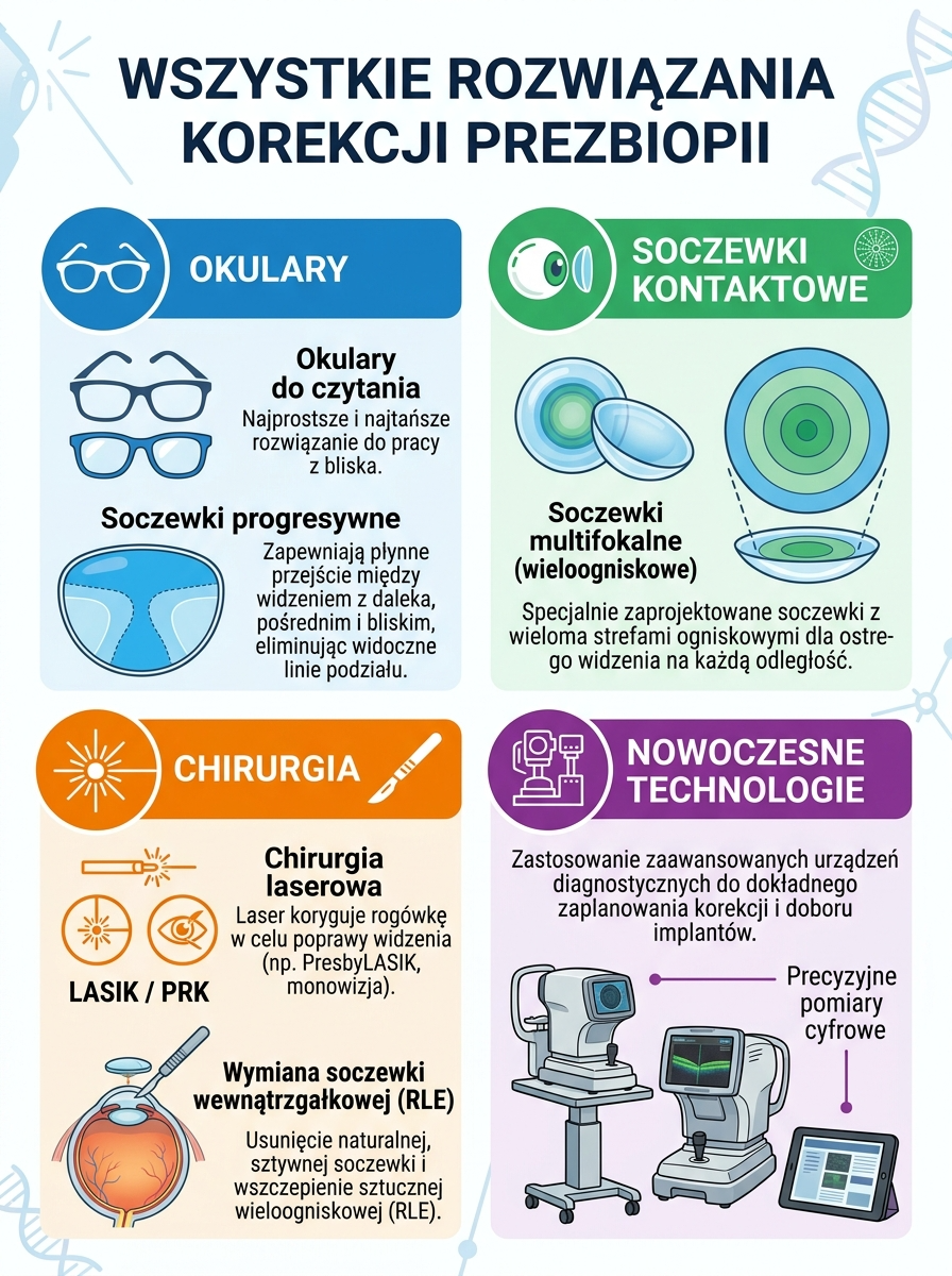 Wszystkie rozwiązania korekcji prezbiopii