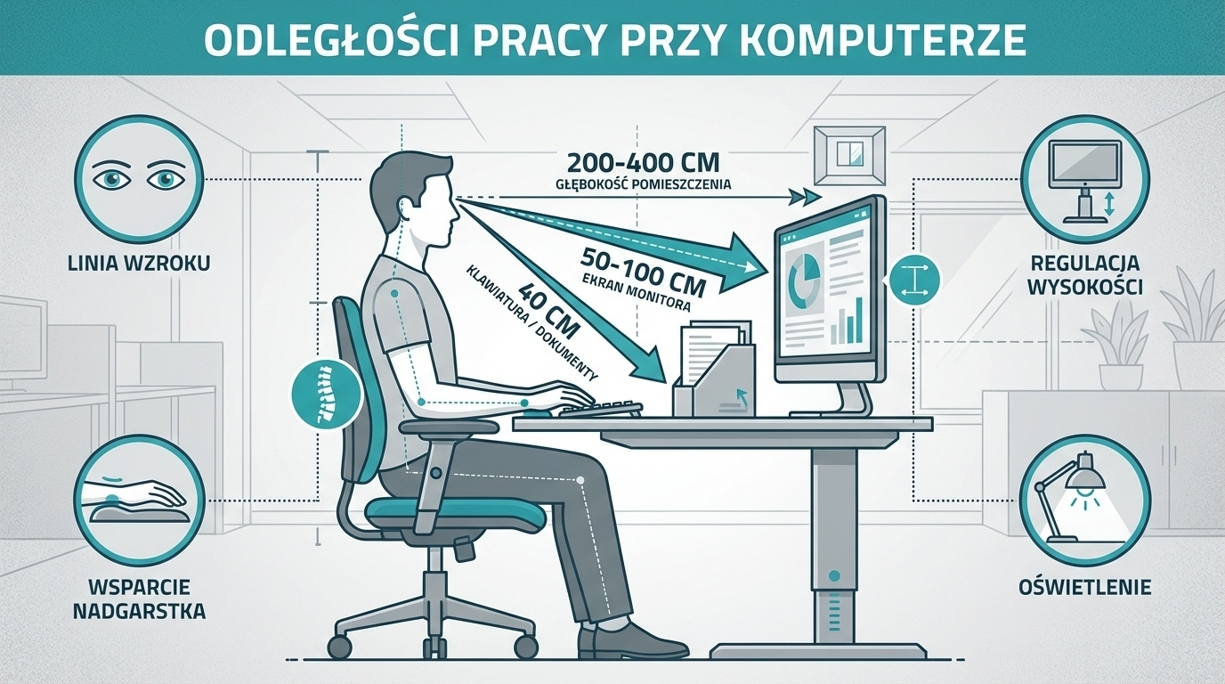 Odległości pracy przy komputerze