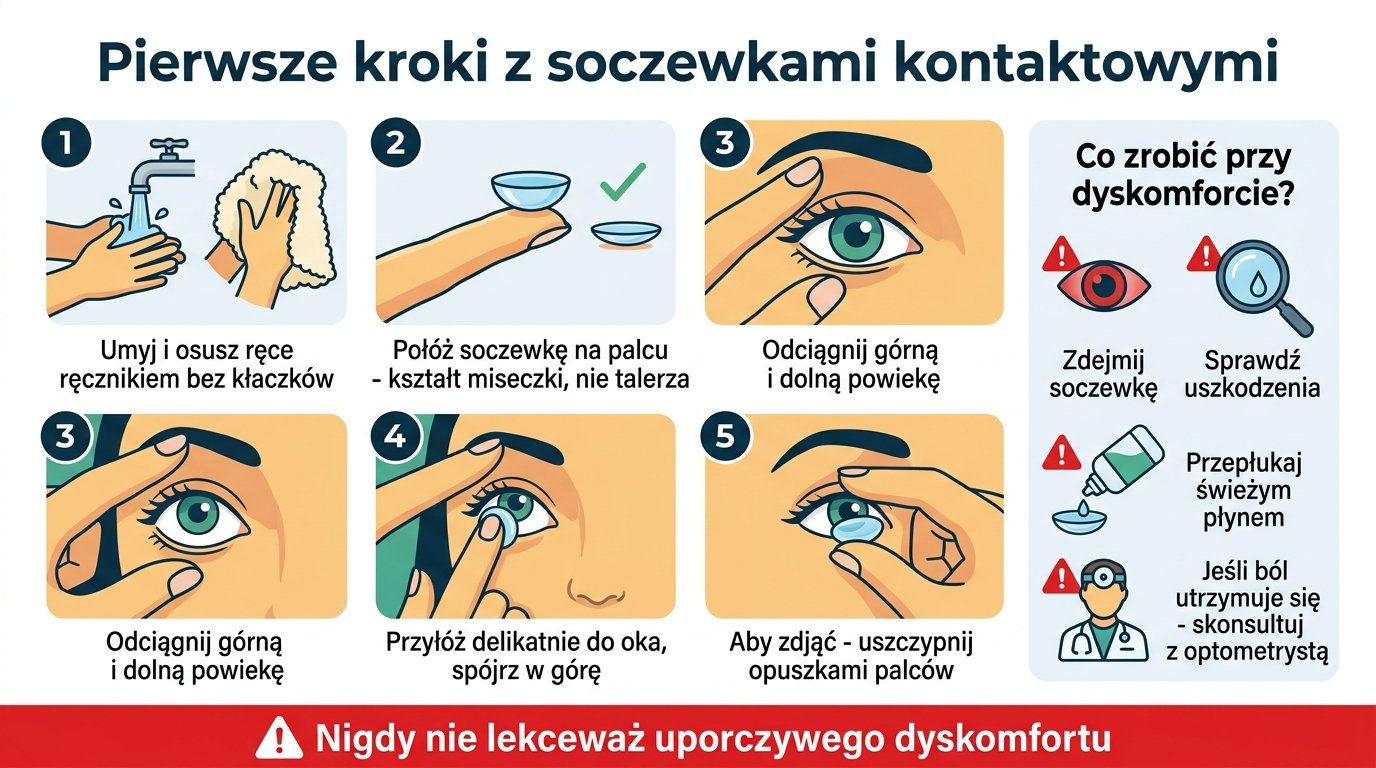 Pierwsze kroki z soczewkami kontaktowymi (16:9) 5 kroków aplikacji