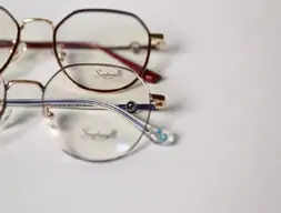 Okulary w złotej oprawie Sanlarelli
